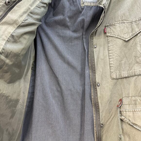 Levi Strauss & Co Jacket Women's M Olive Green Lightweight Stand Collar Military - Picture 6 of 12